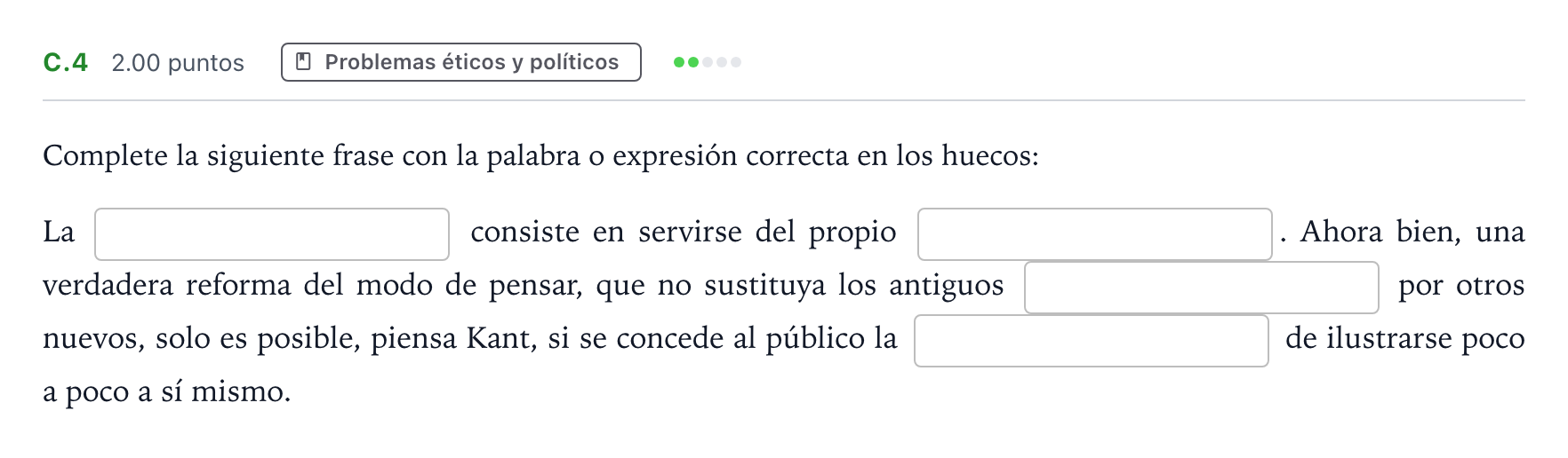Enunciado: Ejercicio C.4 · Historia de la Filosofía PAU Andalucía Ordinaria Titular 2021