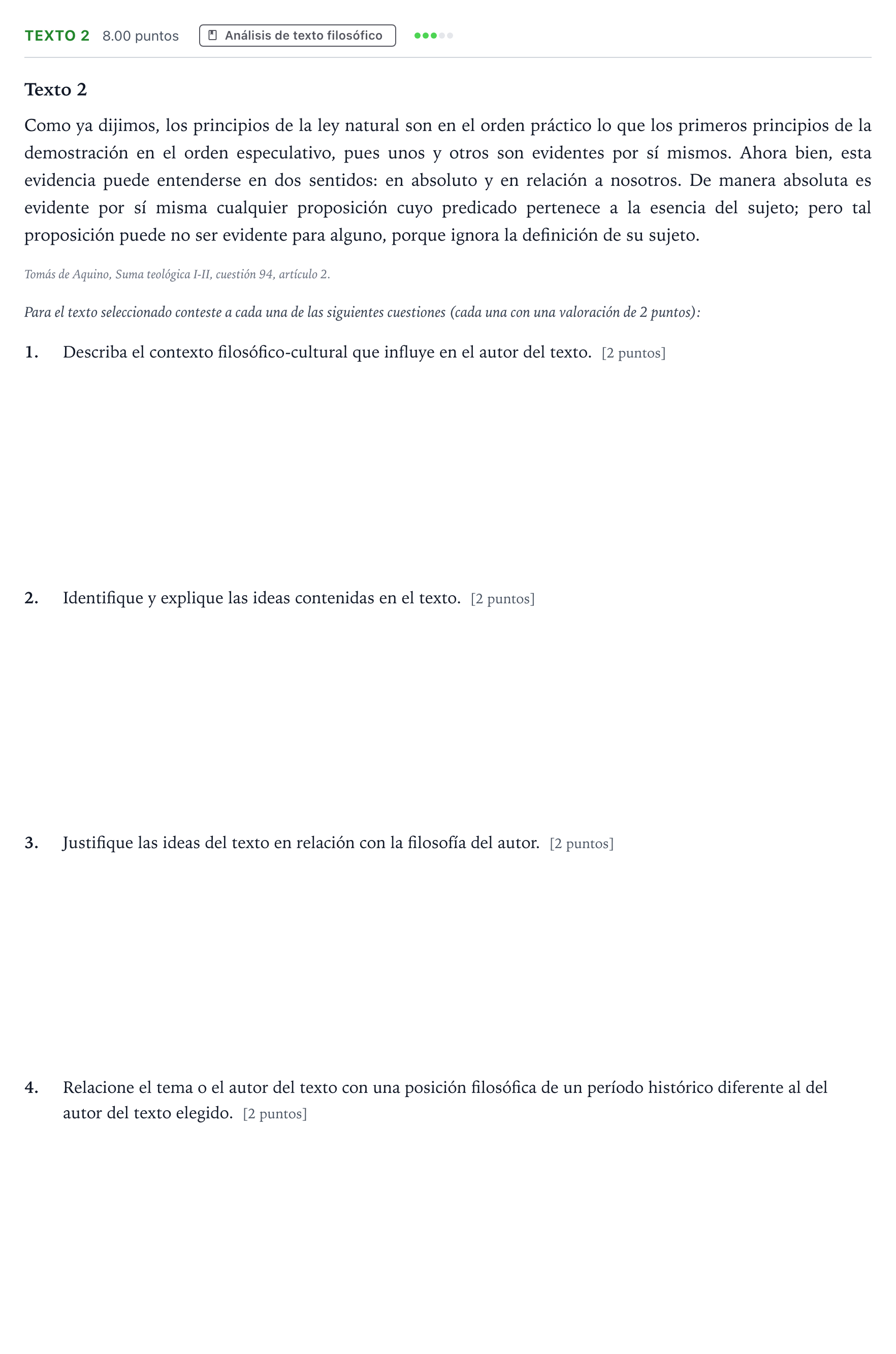 Enunciado: Ejercicio Texto 2 · Historia de la Filosofía PAU Andalucía Ordinaria Titular 2021