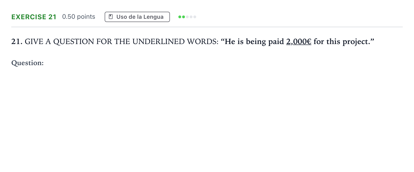 Enunciado: Problema 21 · Inglés PAU Andalucía Extraordinaria Titular (Acceso) 2021