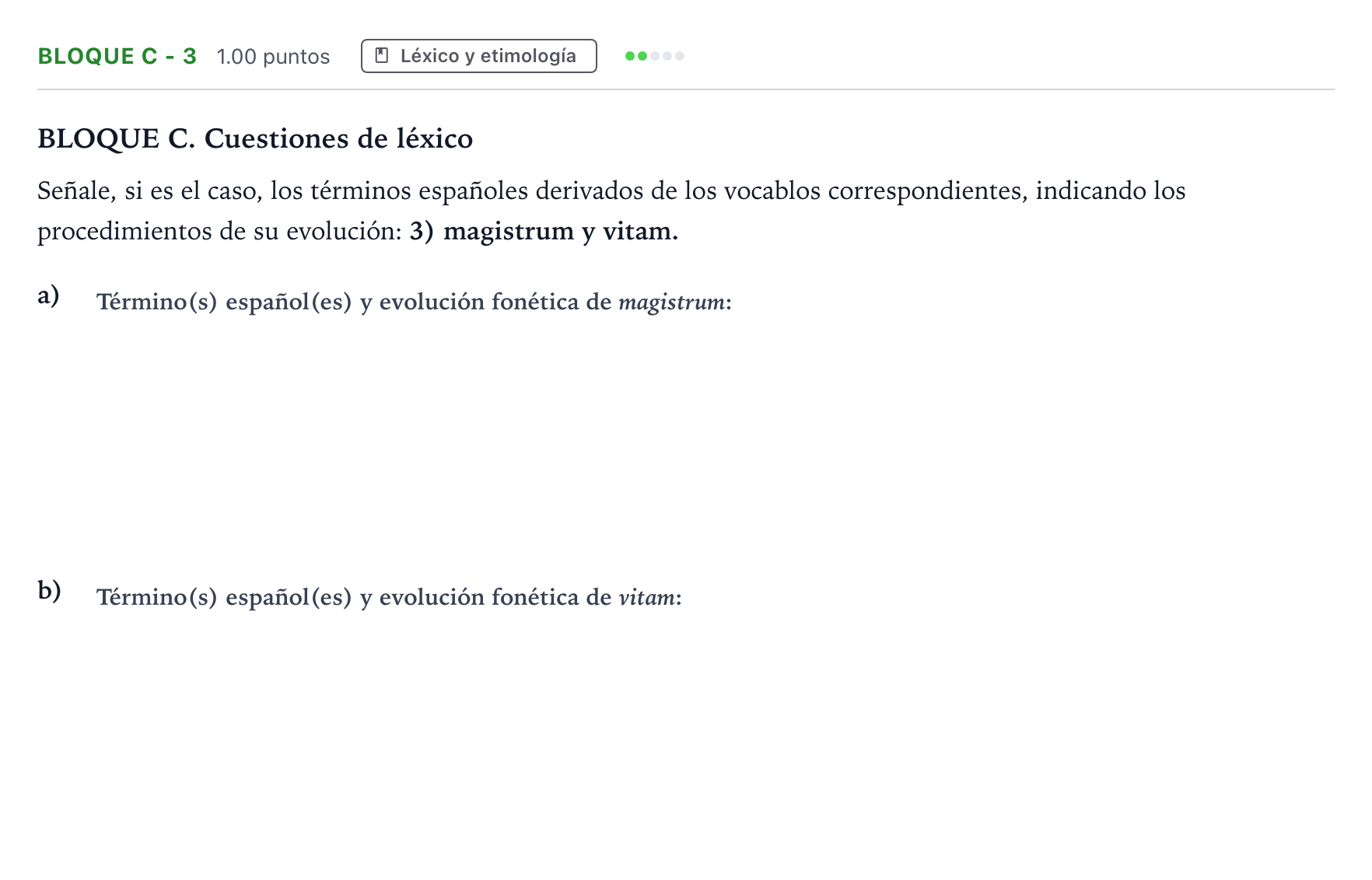 Enunciado: Bloque C - 3 · Latín II PAU Andalucía Extraordinaria Reserva 2021