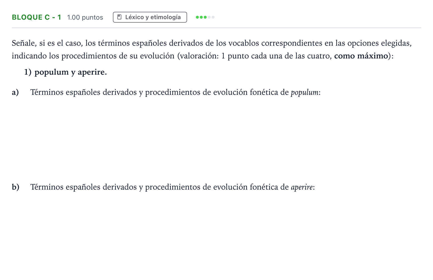 Enunciado: Bloque C - 1 · Latín II PAU Andalucía Extraordinaria Suplente 2021