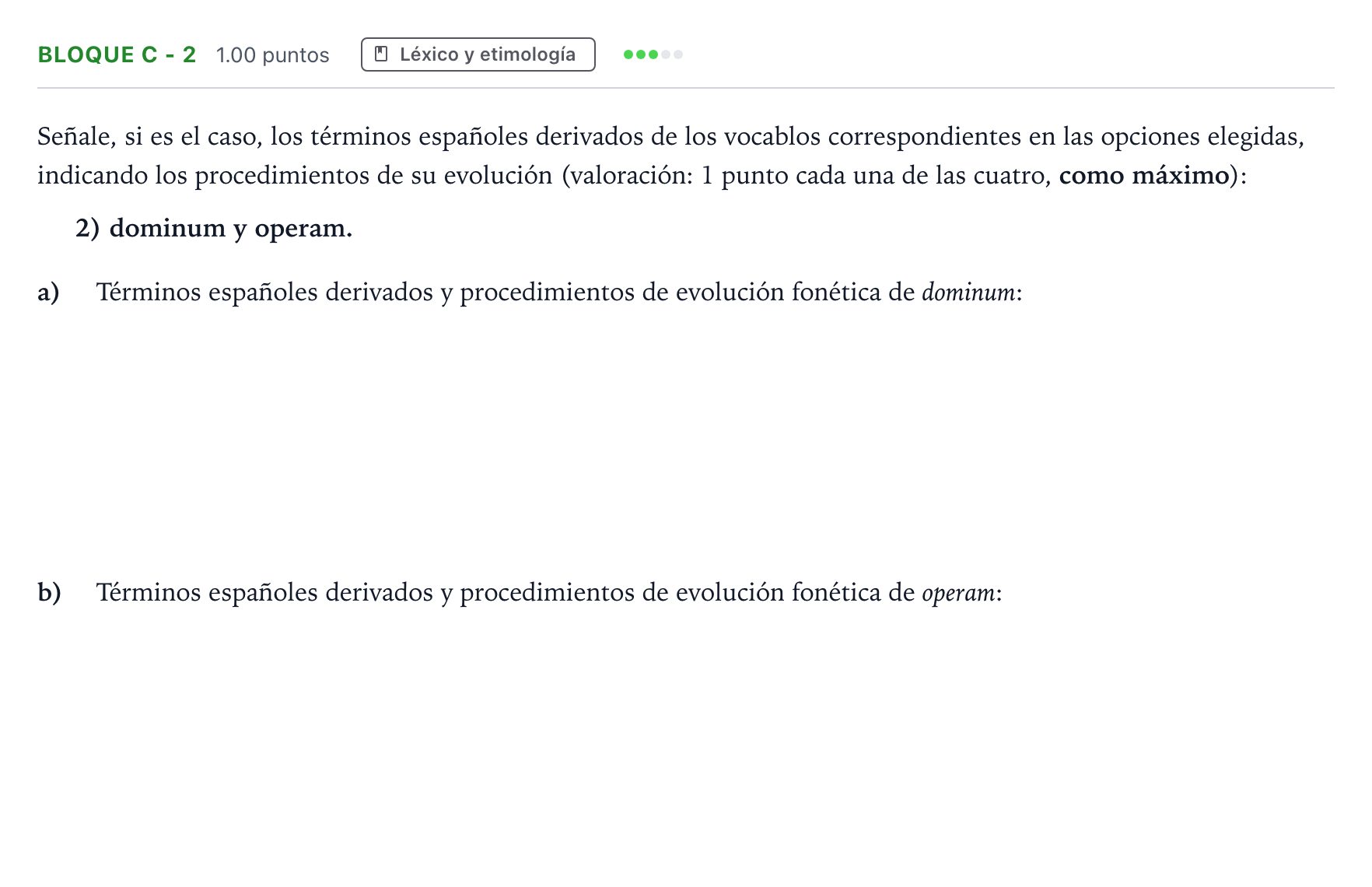 Enunciado: Bloque C - 2 · Latín II PAU Andalucía Extraordinaria Suplente 2021