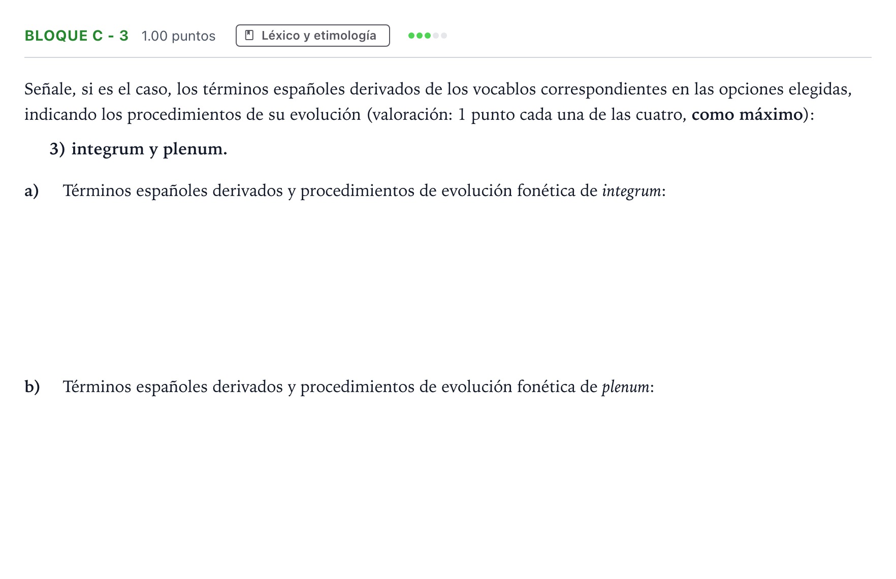 Enunciado: Bloque C - 3 · Latín II PAU Andalucía Extraordinaria Suplente 2021