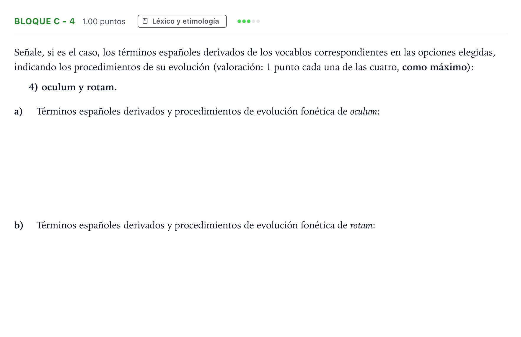 Enunciado: Bloque C - 4 · Latín II PAU Andalucía Extraordinaria Suplente 2021