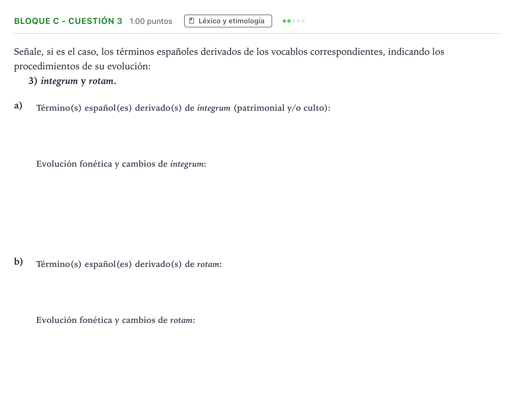 Enunciado: Bloque C - Cuestión 3 · Latín II PAU Andalucía Ordinaria Reserva 2021