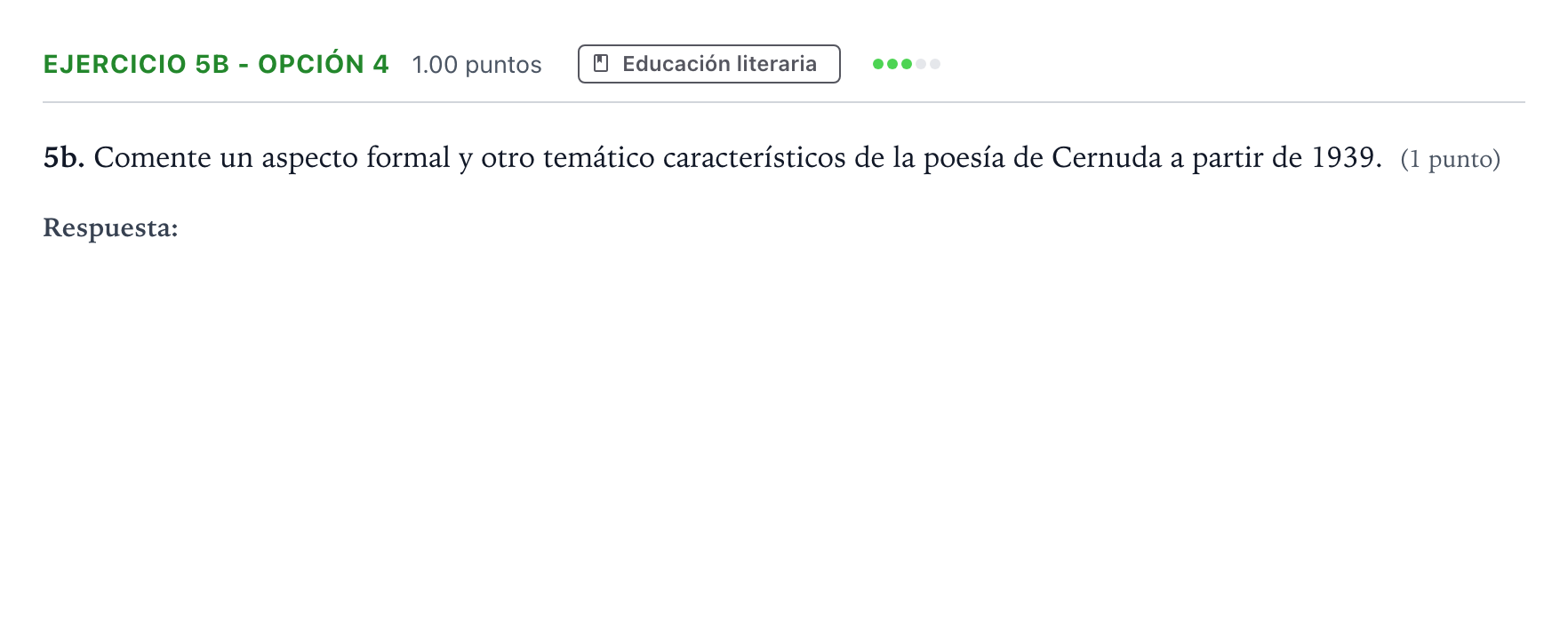 Enunciado: Ejercicio 5b - Opción 4 · Lengua Castellana y Literatura II PAU Andalucía Extraordinaria Suplente 2021