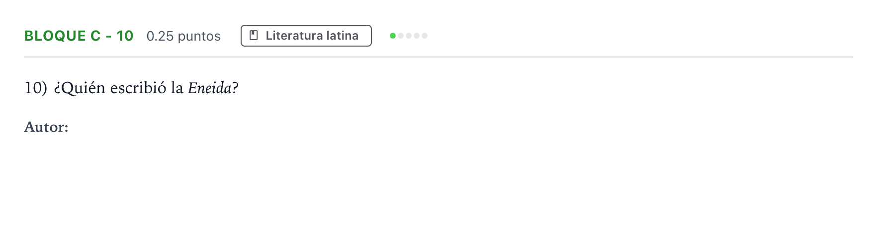 Enunciado: Bloque C - 10 · Latín II PAU Andalucía Ordinaria Suplente 2021