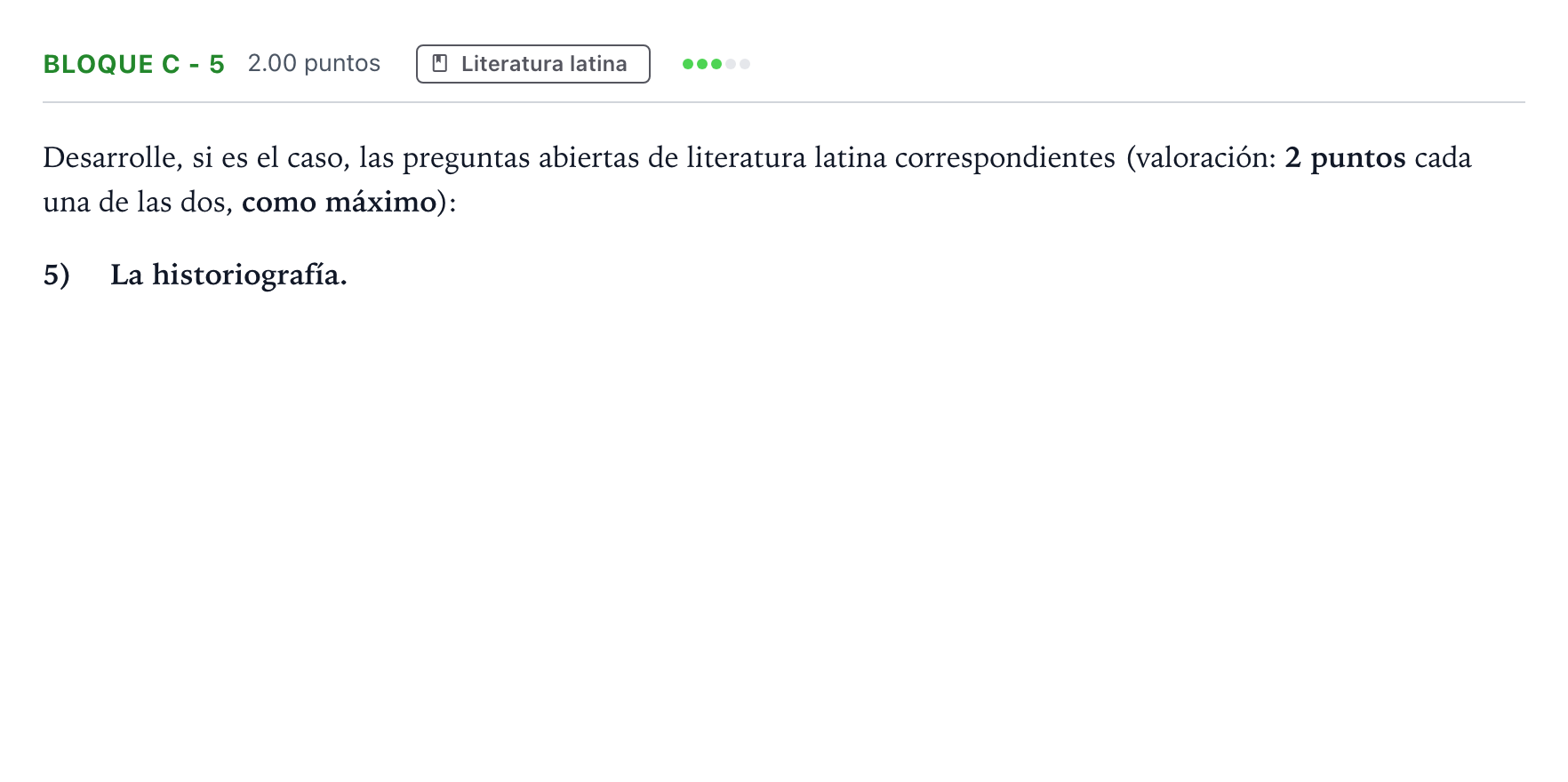 Enunciado: Bloque C - 5 · Latín II PAU Andalucía Ordinaria Suplente 2021