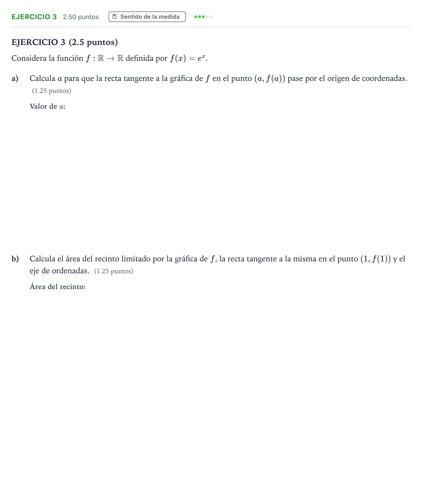 Enunciado: Ejercicio 3 · Matemáticas II PAU Andalucía Extraordinaria Reserva 2021