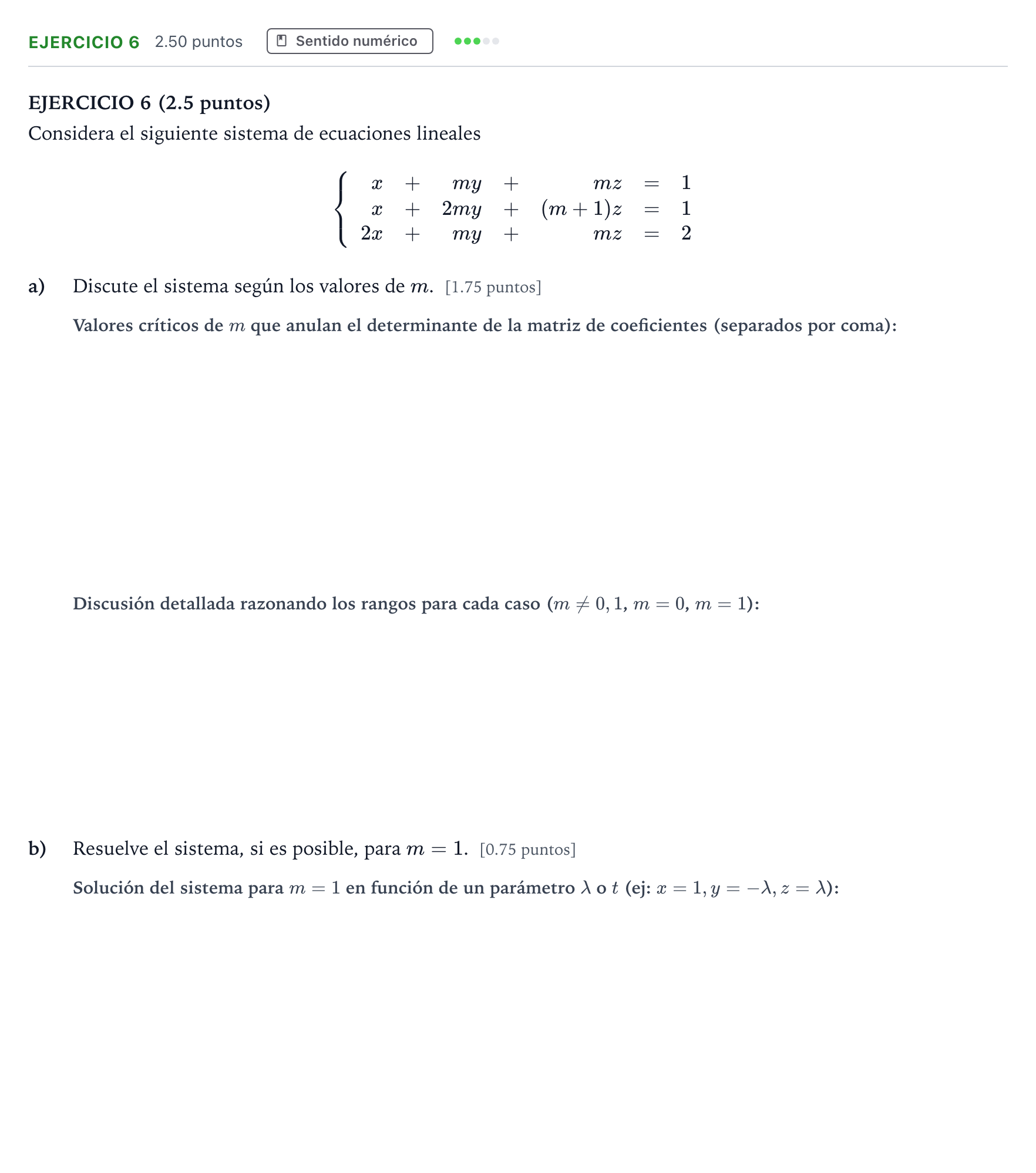 Enunciado: Ejercicio 6 · Matemáticas II PAU Andalucía Extraordinaria Reserva 2021