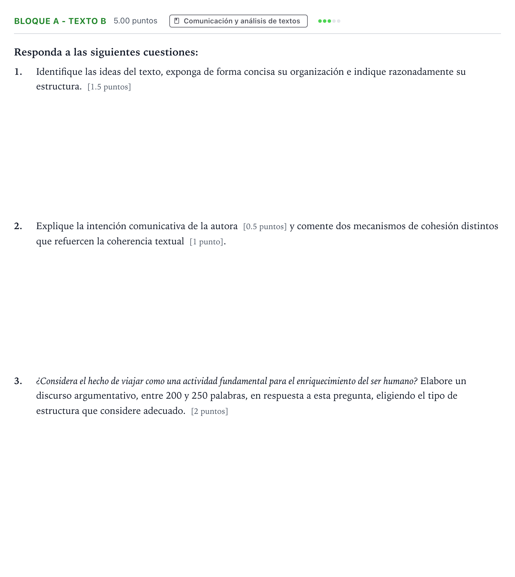 Enunciado: Bloque A - Texto B · Lengua Castellana y Literatura II PAU Andalucía Ordinaria Titular 2021