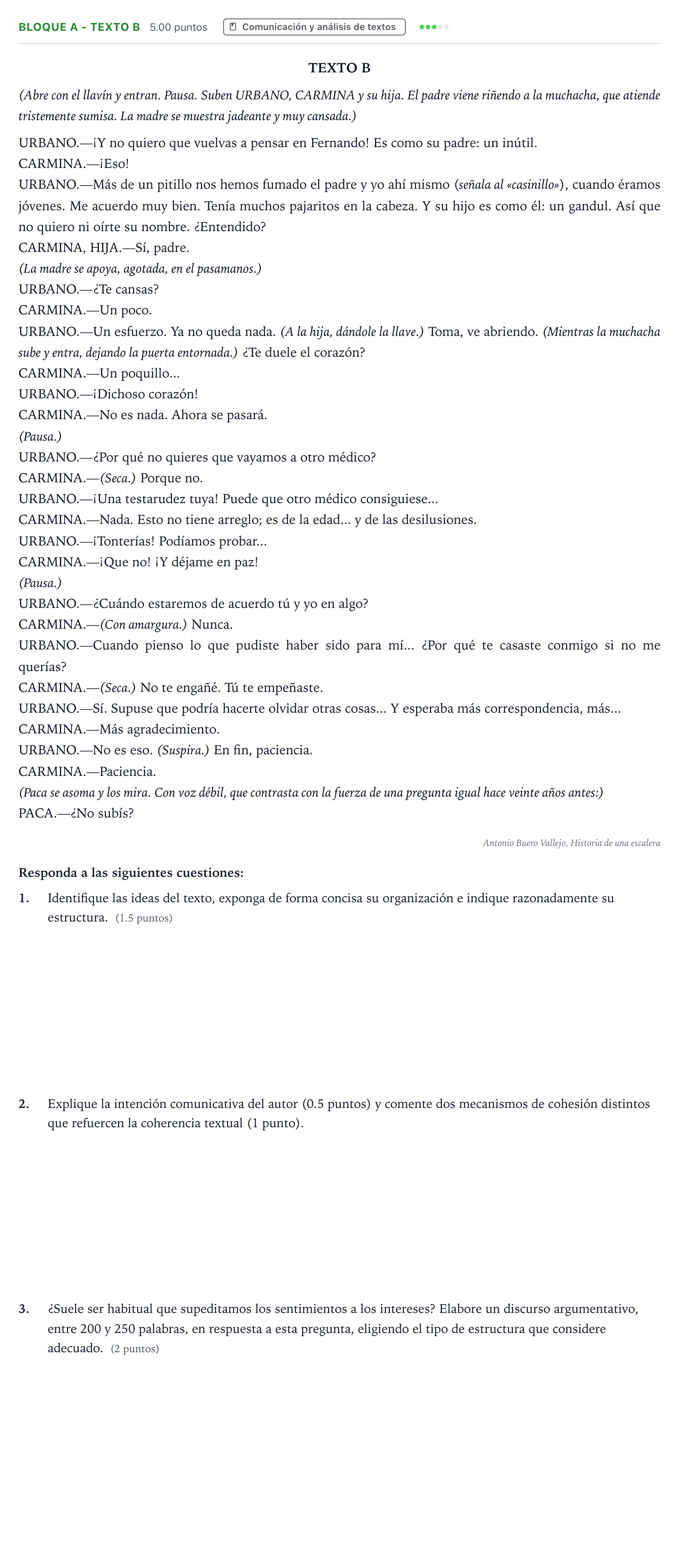 Enunciado: Bloque A - Texto B · Lengua Castellana y Literatura II PAU Andalucía Ordinaria Suplente 2021