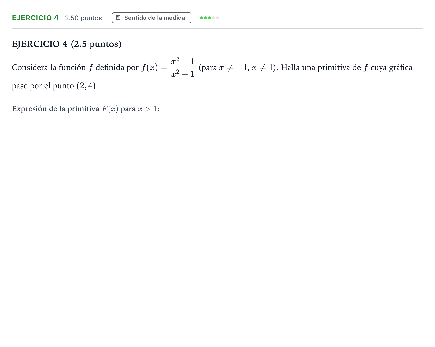 Enunciado: Ejercicio 4 · Matemáticas II PAU Andalucía Extraordinaria Titular 2021
