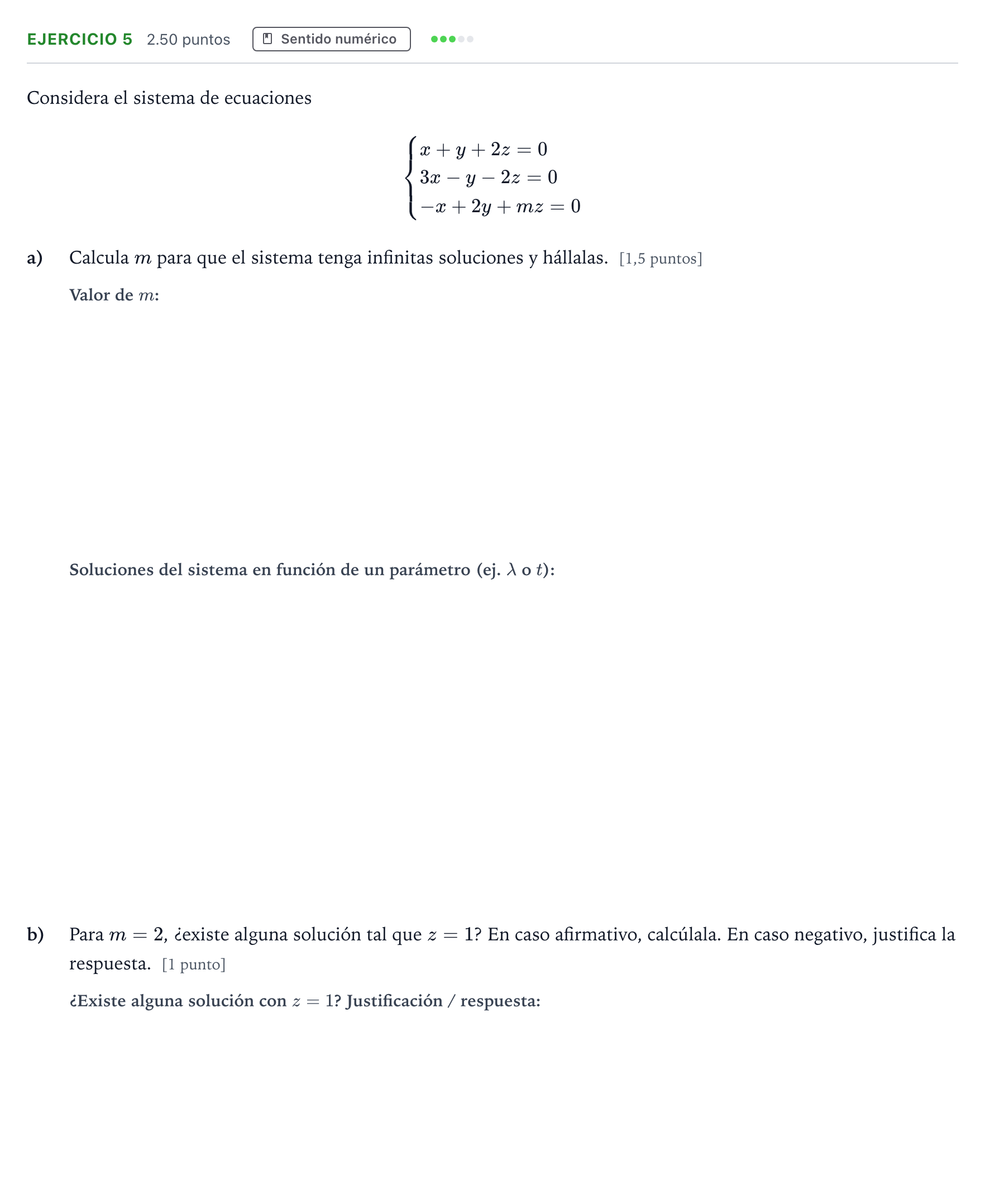 Enunciado: Ejercicio 5 · Matemáticas II PAU Andalucía Ordinaria Reserva 2021