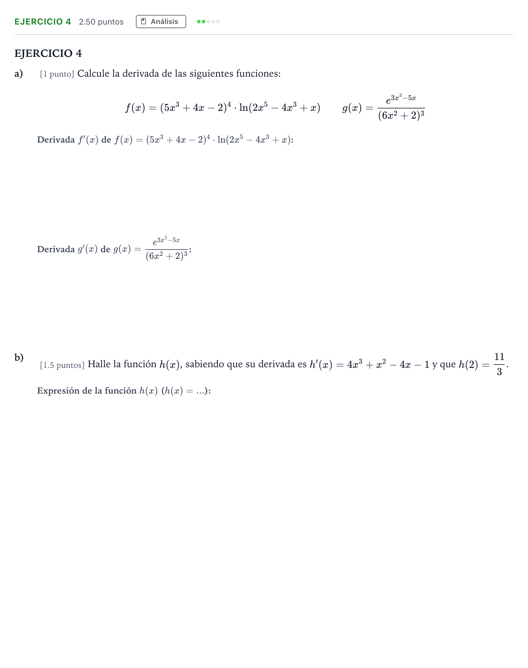 Enunciado: Ejercicio 4 · Matemáticas aplicadas a las Ciencias Sociales II PAU Andalucía Ordinaria Reserva 2021