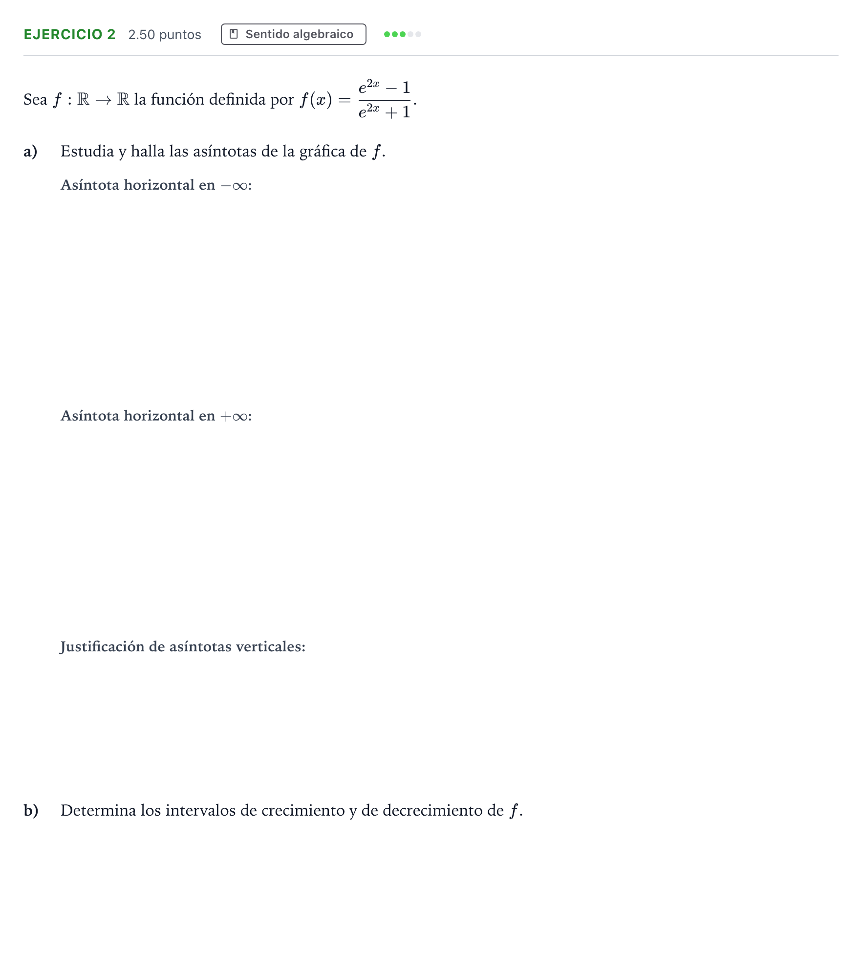 Enunciado: Ejercicio 2 · Matemáticas II PAU Andalucía Ordinaria Suplente 2021