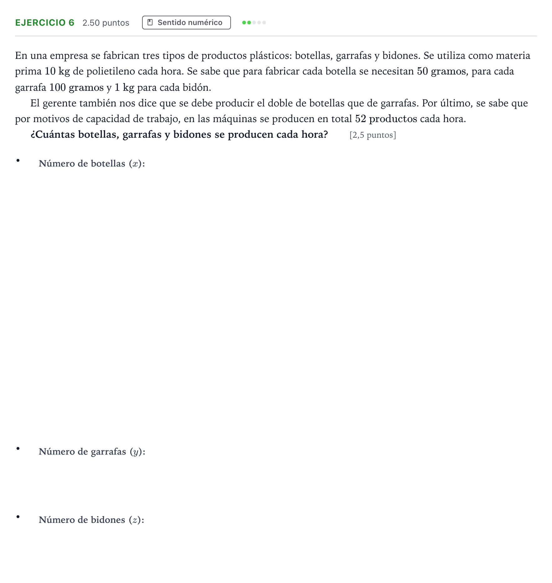 Enunciado: Ejercicio 6 · Matemáticas II PAU Andalucía Ordinaria Titular 2021