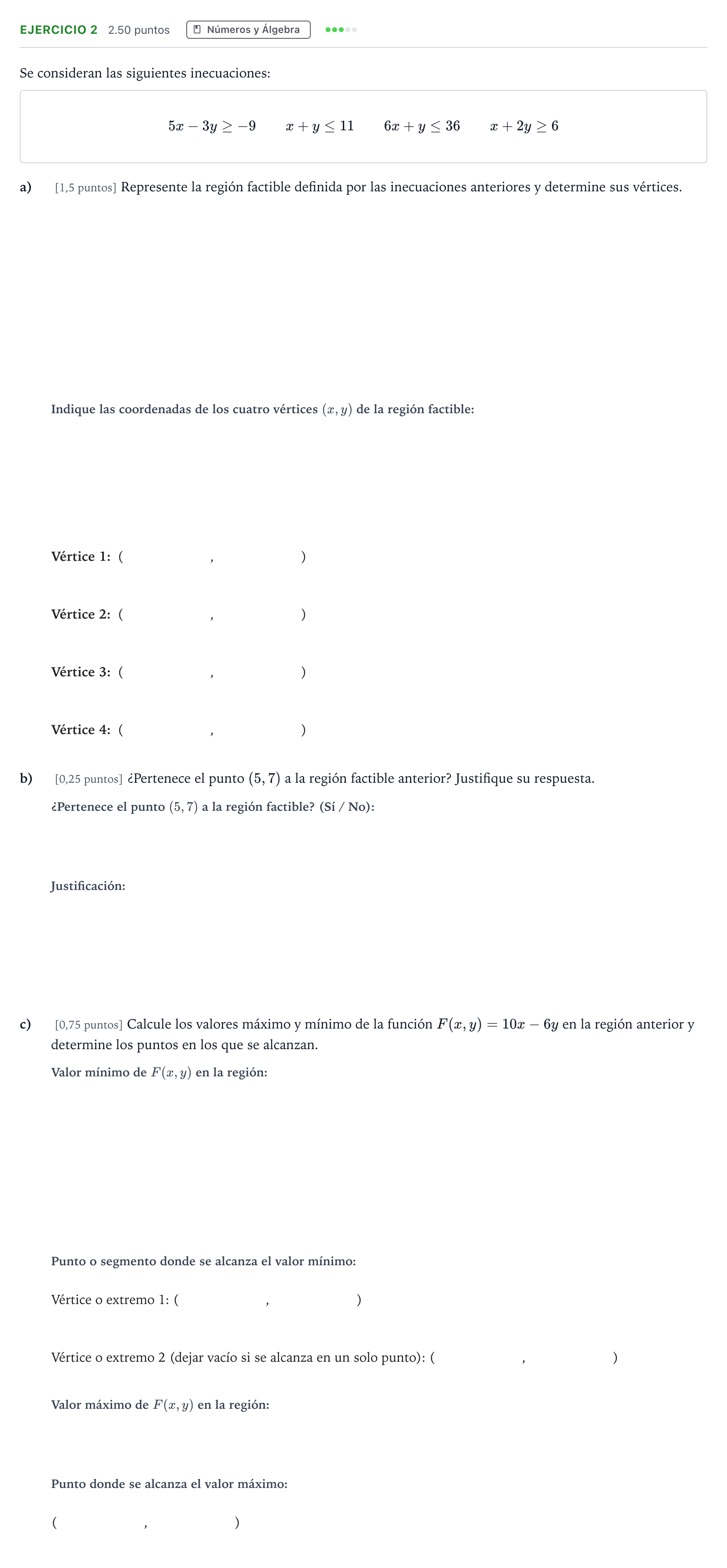 Enunciado: Ejercicio 2 · Matemáticas aplicadas a las Ciencias Sociales II PAU Andalucía Ordinaria Suplente 2021