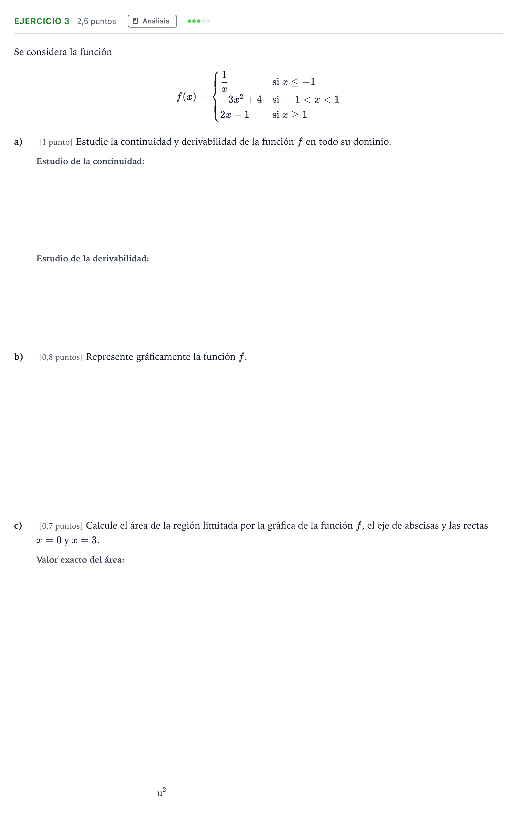 Enunciado: Ejercicio 3 · Matemáticas aplicadas a las Ciencias Sociales II PAU Andalucía Ordinaria Suplente 2021