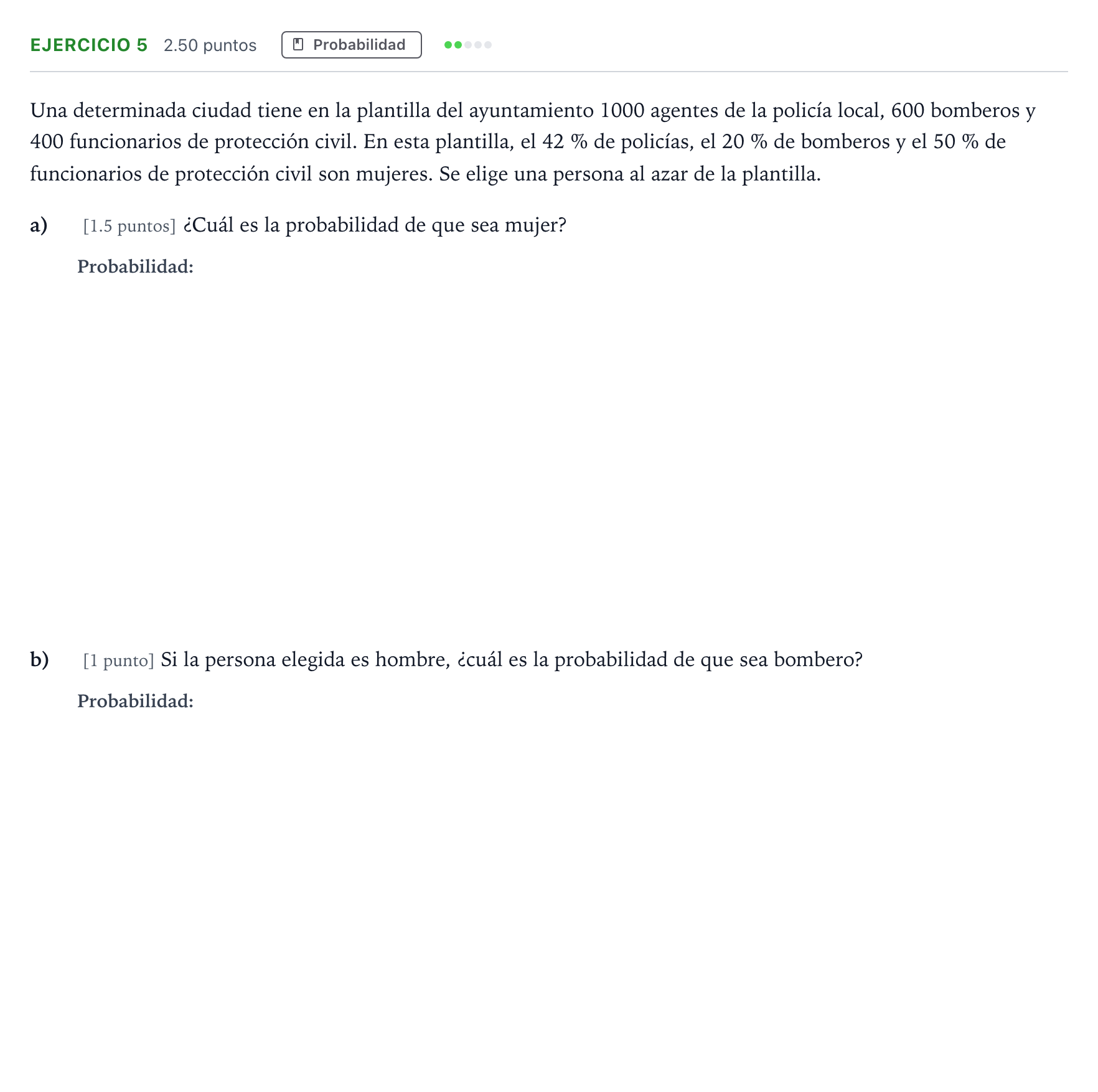 Enunciado: Ejercicio 5 · Matemáticas aplicadas a las Ciencias Sociales II PAU Andalucía Ordinaria Suplente 2021