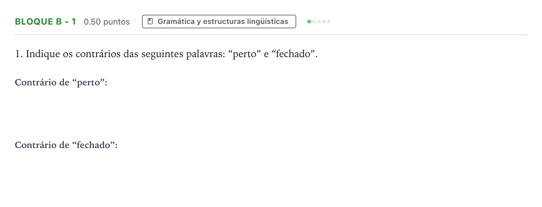 Enunciado: Bloque B - 1 · Portugués PAU Andalucía Ordinaria Reserva 2021