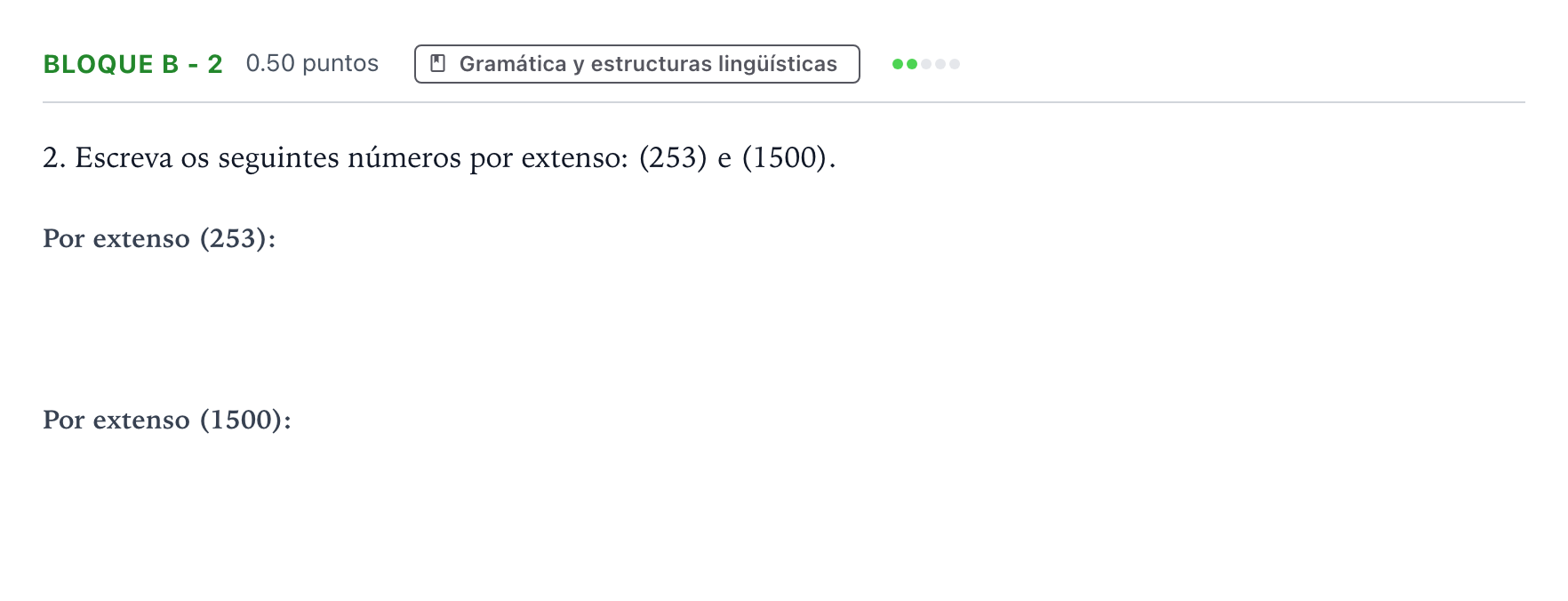 Enunciado: Bloque B - 2 · Portugués PAU Andalucía Ordinaria Reserva 2021