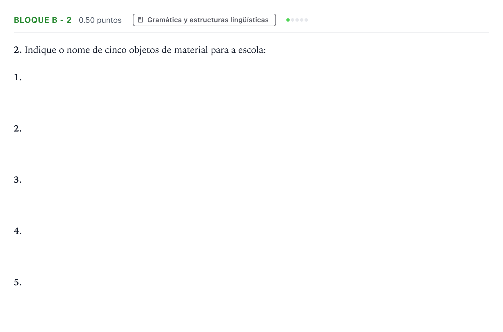 Enunciado: Bloque B - 2 · Portugués PAU Andalucía Ordinaria Titular (Acceso) 2021