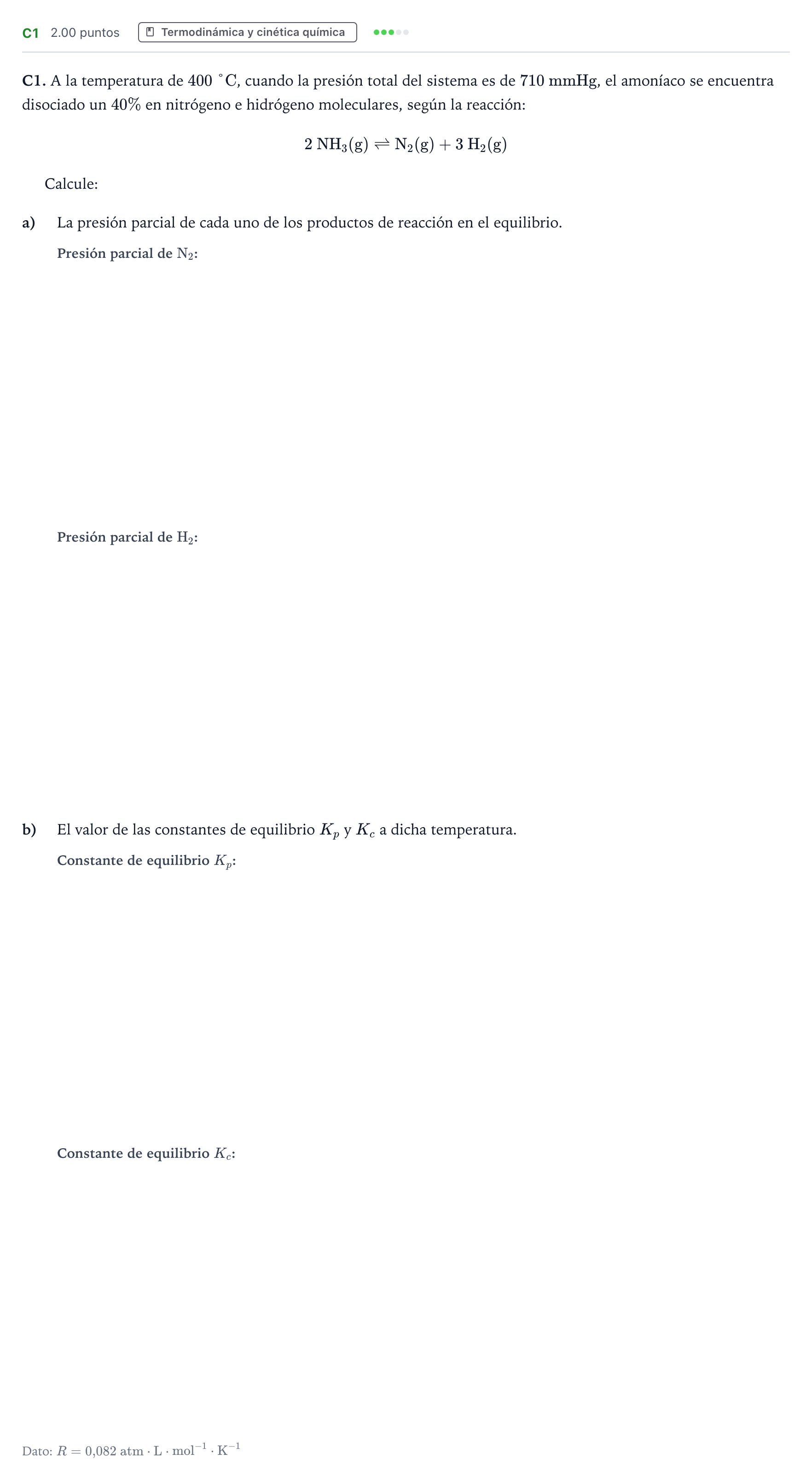 Enunciado: Ejercicio C1 · Química PAU Andalucía Ordinaria Reserva 2021