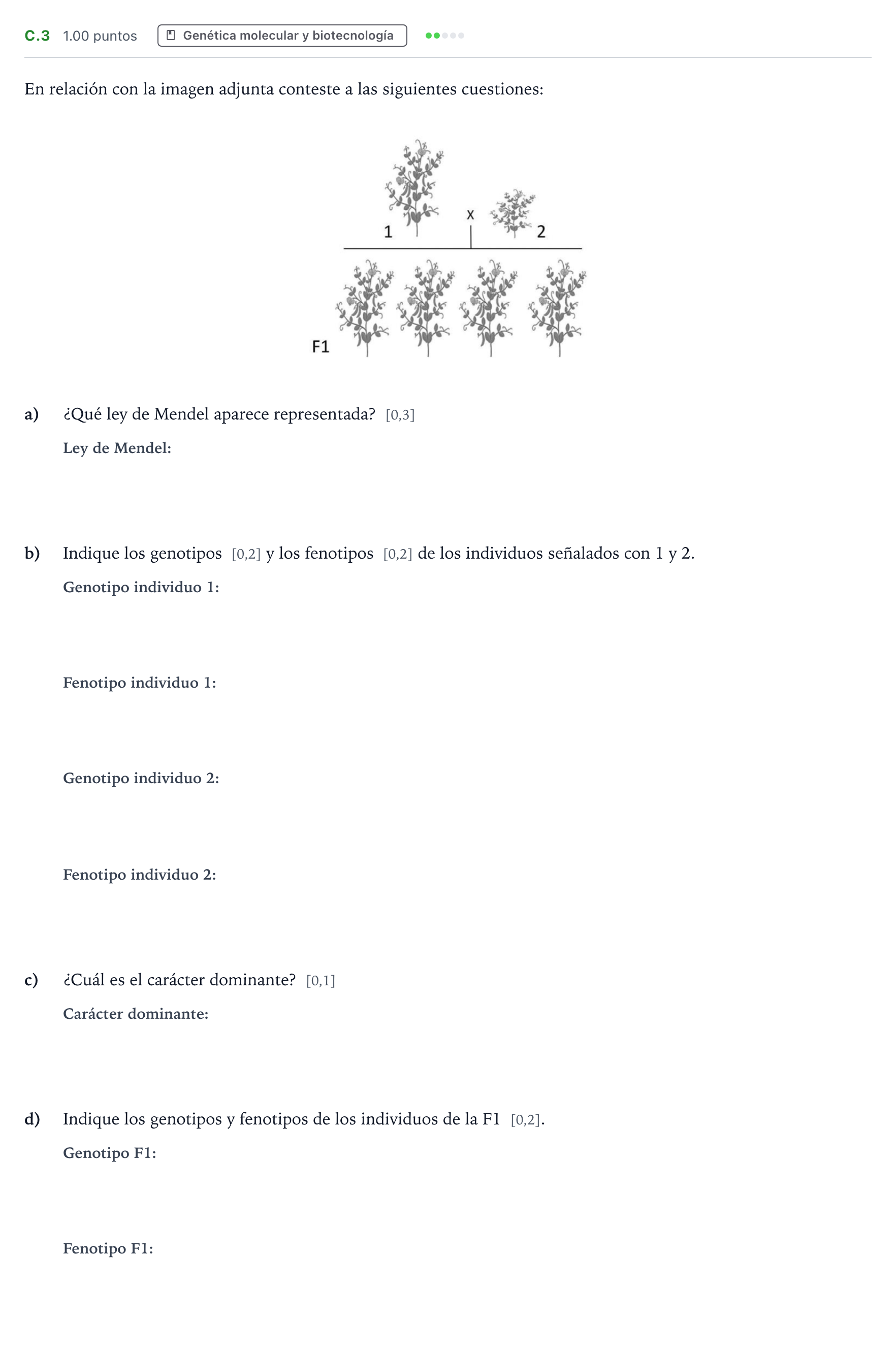 Enunciado: Ejercicio C.3 · Biología PAU Andalucía Extraordinaria Reserva 2022