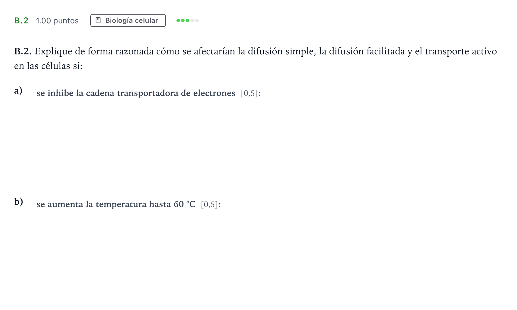 Enunciado: Ejercicio B.2 · Biología PAU Andalucía Extraordinaria Suplente 2022