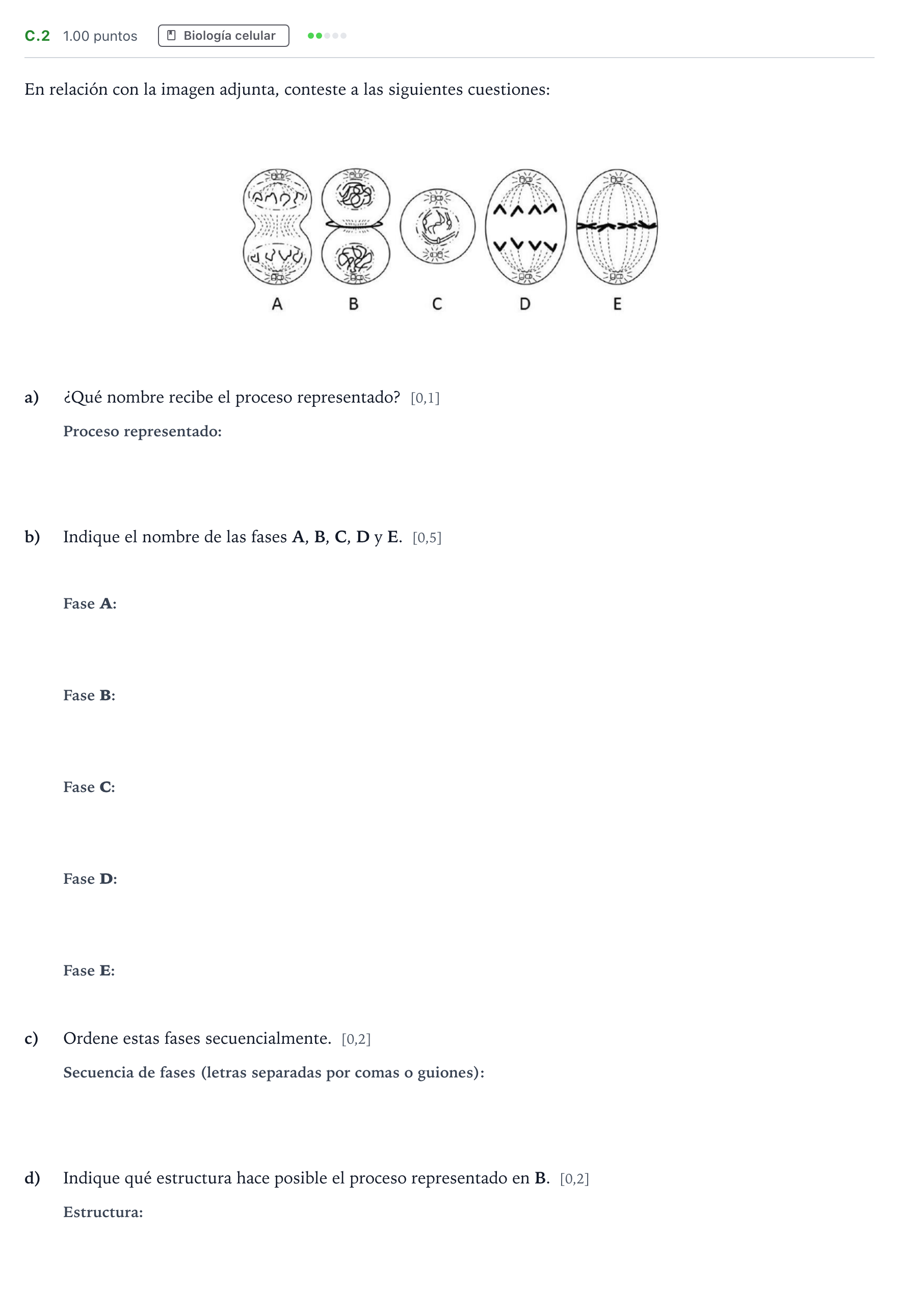 Enunciado: Ejercicio C.2 · Biología PAU Andalucía Extraordinaria Titular 2022