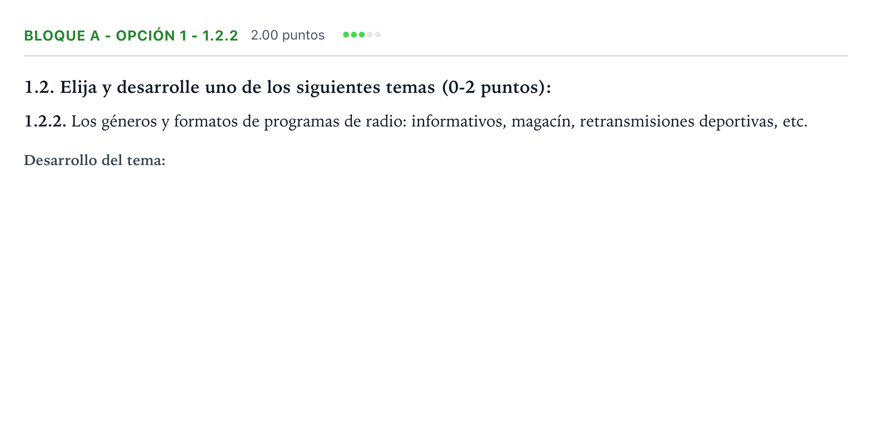 Enunciado: Bloque A - Opción 1 - 1.2.2 · Cultura Audiovisual II PAU Andalucía Extraordinaria Titular 2022