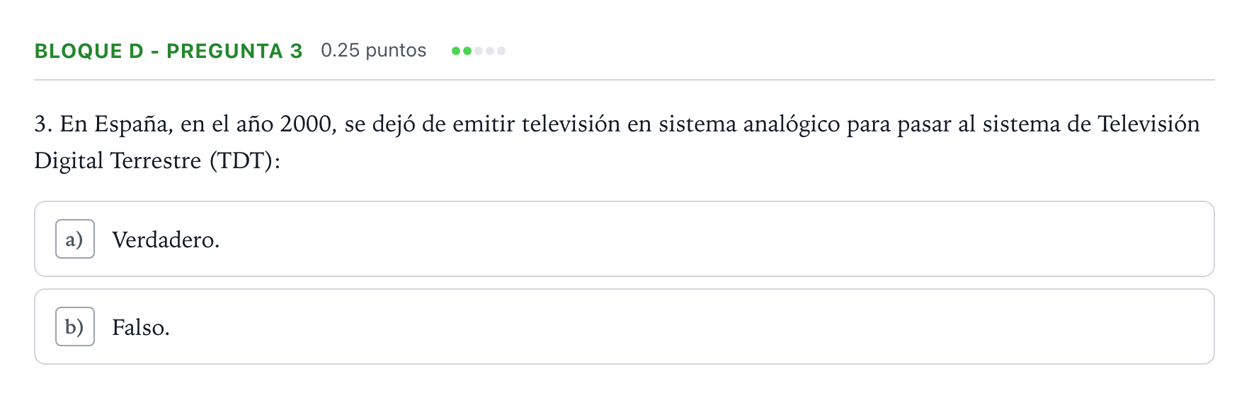 Enunciado: Bloque D - Pregunta 3 · Cultura Audiovisual II PAU Andalucía Extraordinaria Titular 2022