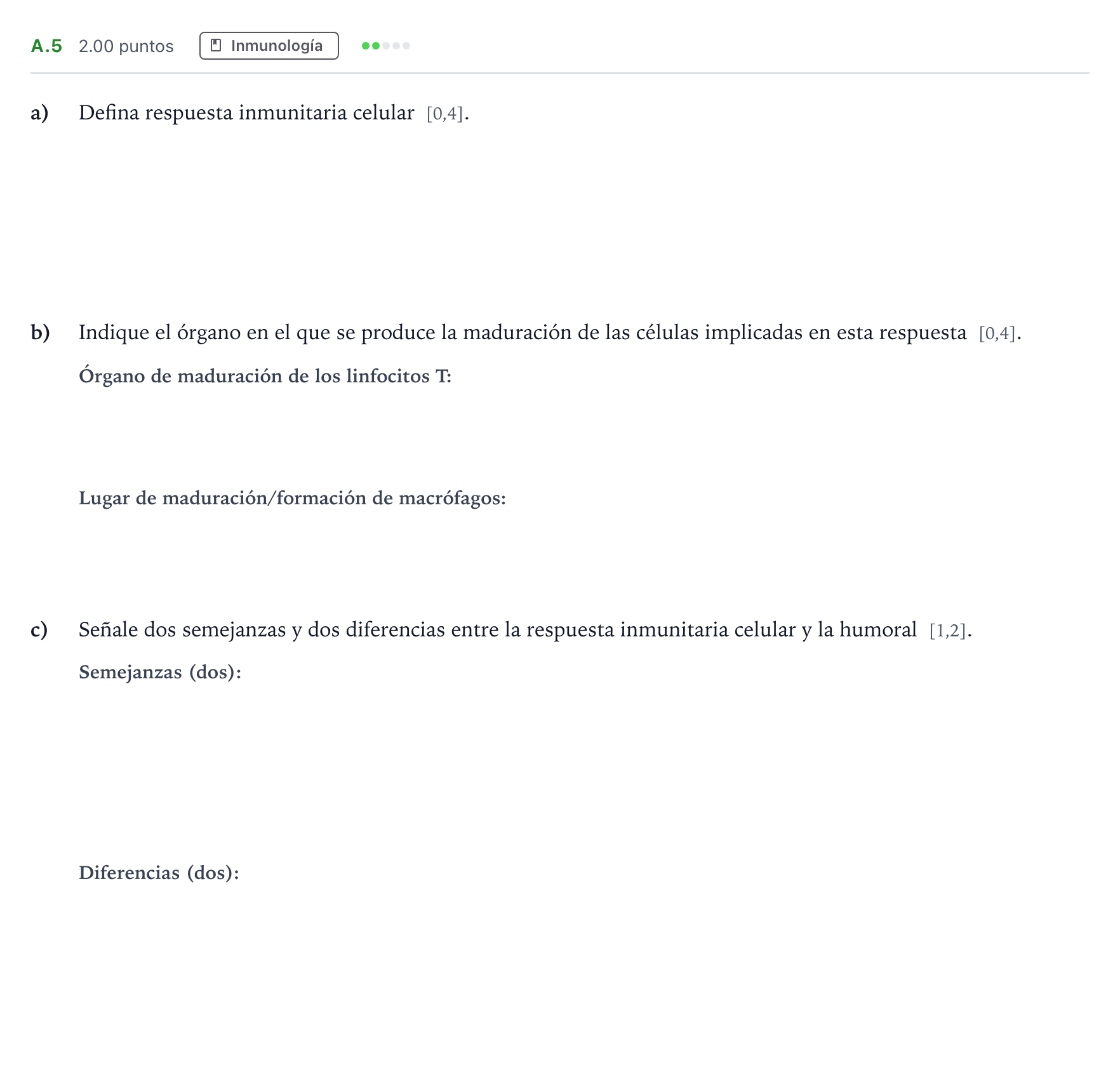 Enunciado: Ejercicio A.5 · Biología PAU Andalucía Ordinaria Reserva 2022