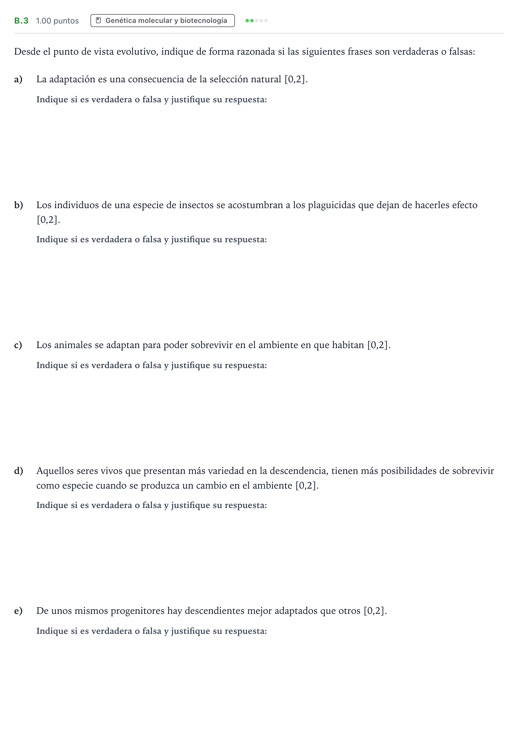 Enunciado: Ejercicio B.3 · Biología PAU Andalucía Ordinaria Reserva 2022