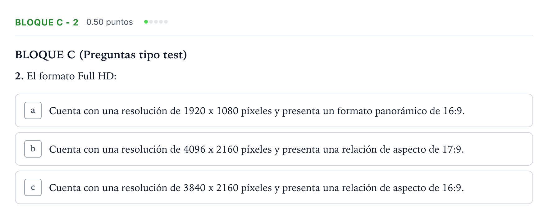 Enunciado: Bloque C - 2 · Cultura Audiovisual II PAU Andalucía Ordinaria Reserva 2022