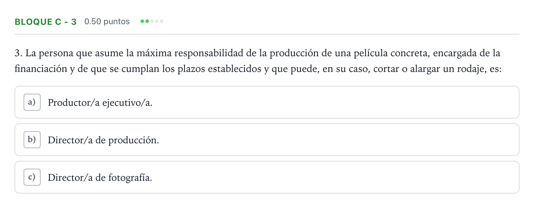 Enunciado: Bloque C - 3 · Cultura Audiovisual II PAU Andalucía Ordinaria Reserva 2022