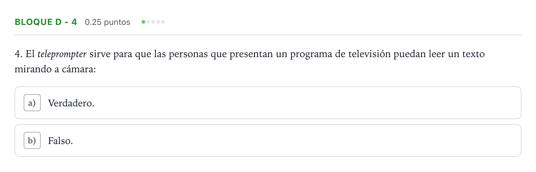 Enunciado: Bloque D - 4 · Cultura Audiovisual II PAU Andalucía Ordinaria Reserva 2022