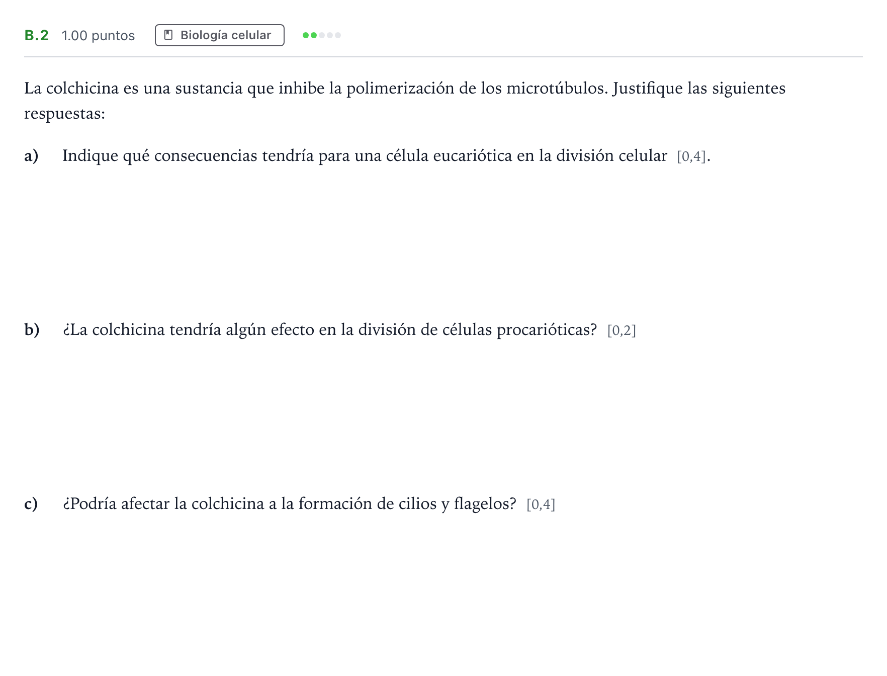 Enunciado: Ejercicio B.2 · Biología PAU Andalucía Ordinaria Suplente 2022
