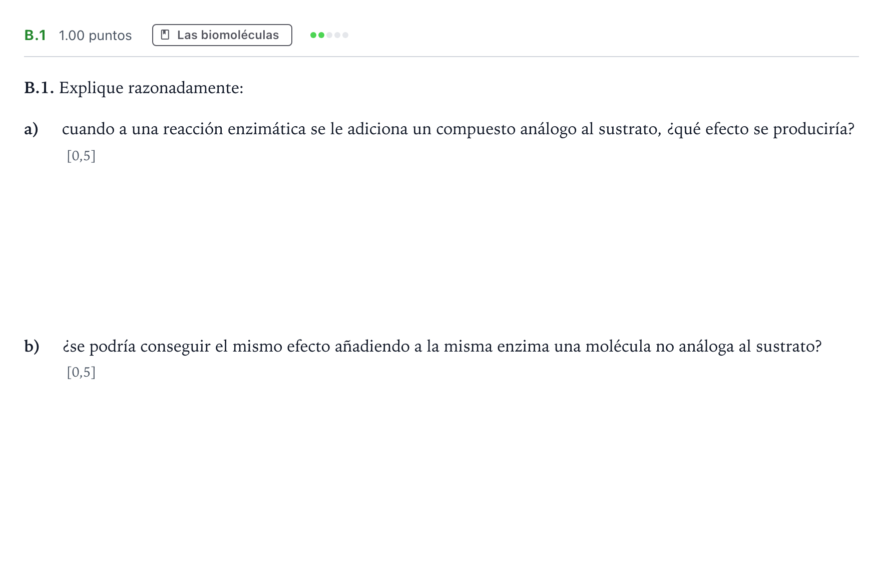 Enunciado: Ejercicio B.1 · Biología PAU Andalucía Ordinaria Titular 2022
