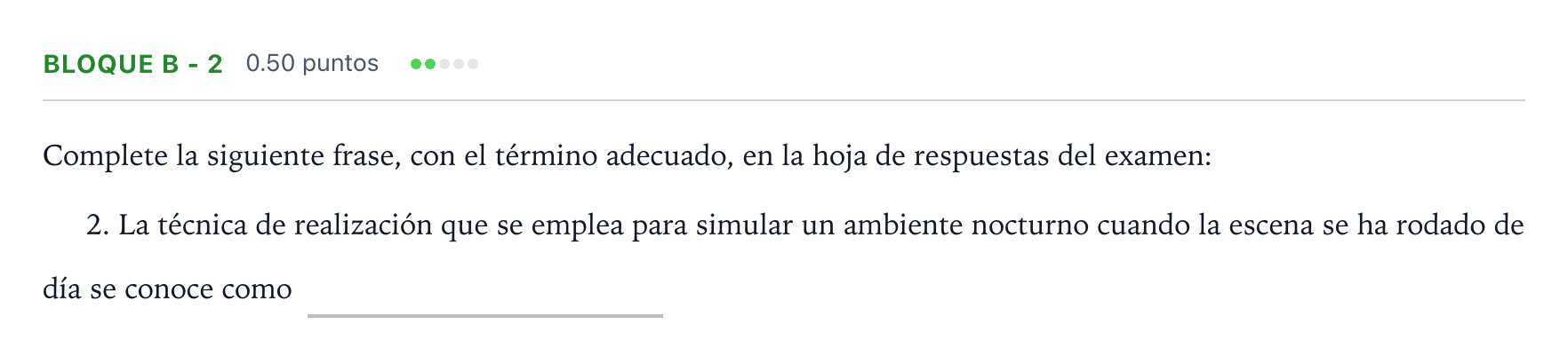 Enunciado: Bloque B - 2 · Cultura Audiovisual II PAU Andalucía Ordinaria Suplente 2022