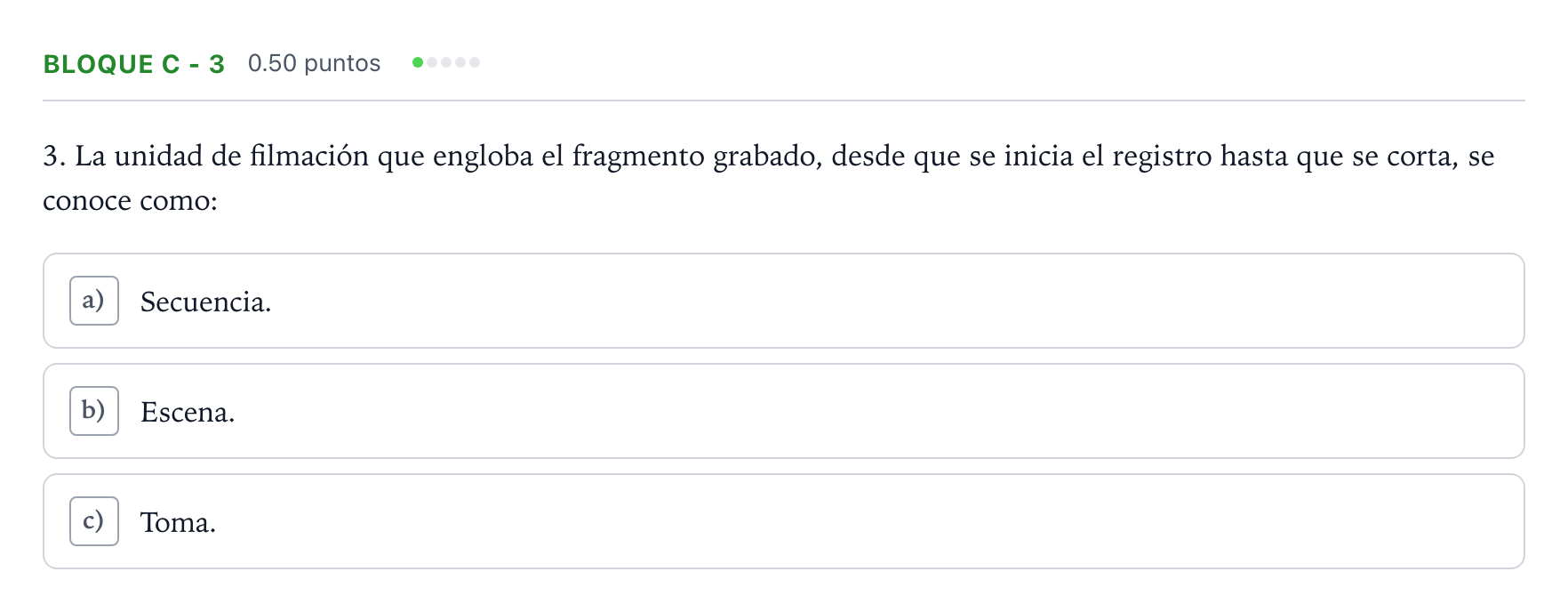 Enunciado: Bloque C - 3 · Cultura Audiovisual II PAU Andalucía Ordinaria Suplente 2022