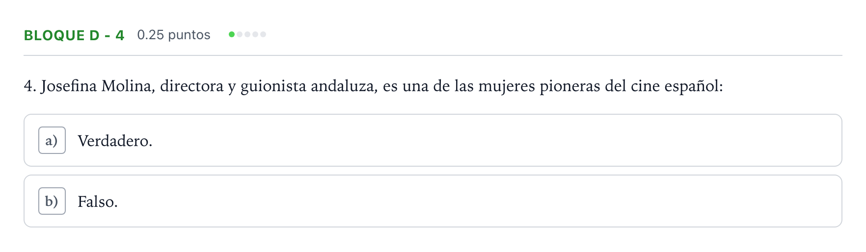 Enunciado: Bloque D - 4 · Cultura Audiovisual II PAU Andalucía Ordinaria Suplente 2022