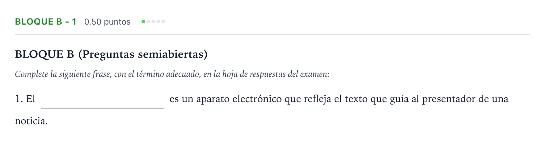 Enunciado: Bloque B - 1 · Cultura Audiovisual II PAU Andalucía Ordinaria Titular 2022