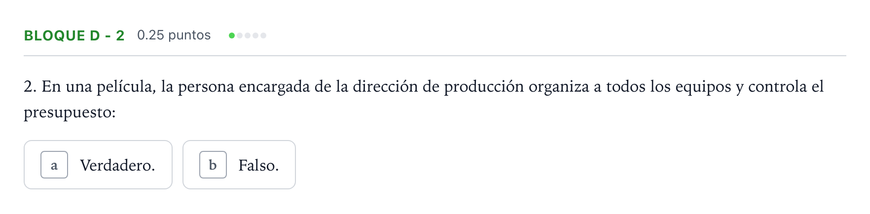 Enunciado: Bloque D - 2 · Cultura Audiovisual II PAU Andalucía Ordinaria Titular 2022