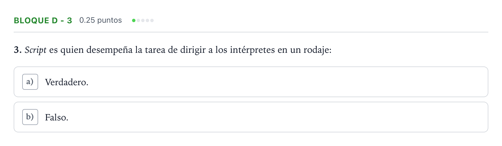 Enunciado: Bloque D - 3 · Cultura Audiovisual II PAU Andalucía Ordinaria Titular 2022