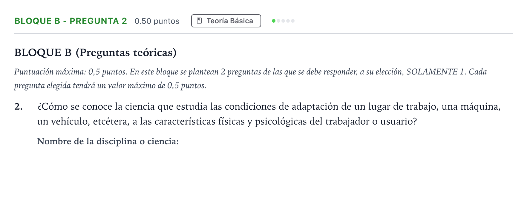 Enunciado: Bloque B - Pregunta 2 · Diseño PAU Andalucía Extraordinaria Reserva 2022