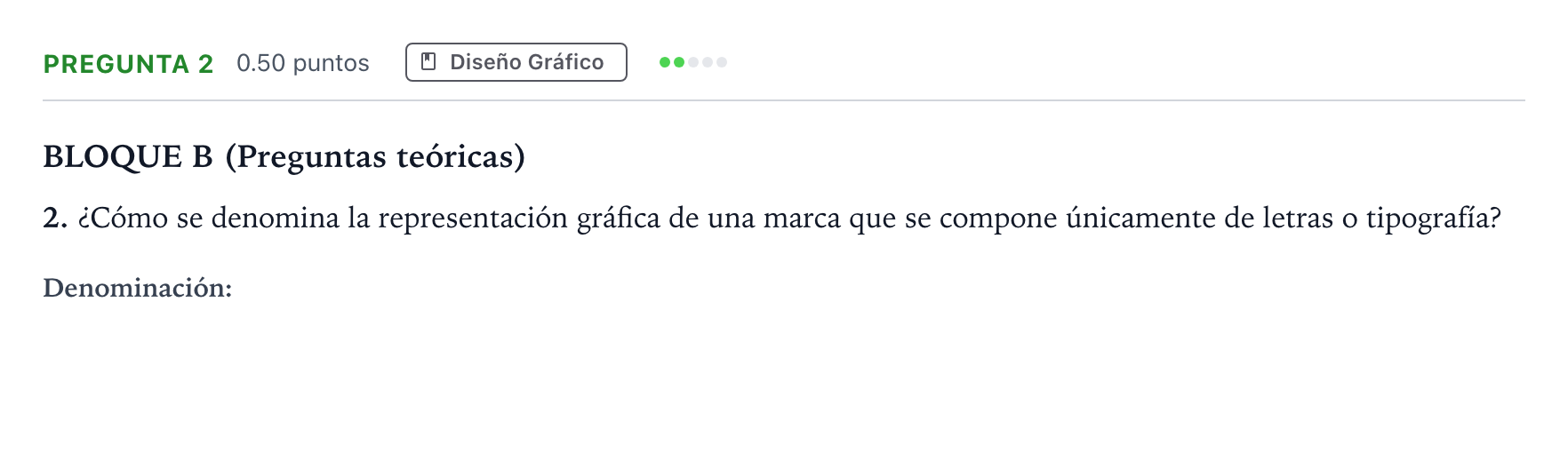 Enunciado: Pregunta 2 · Diseño PAU Andalucía Extraordinaria Titular 2022