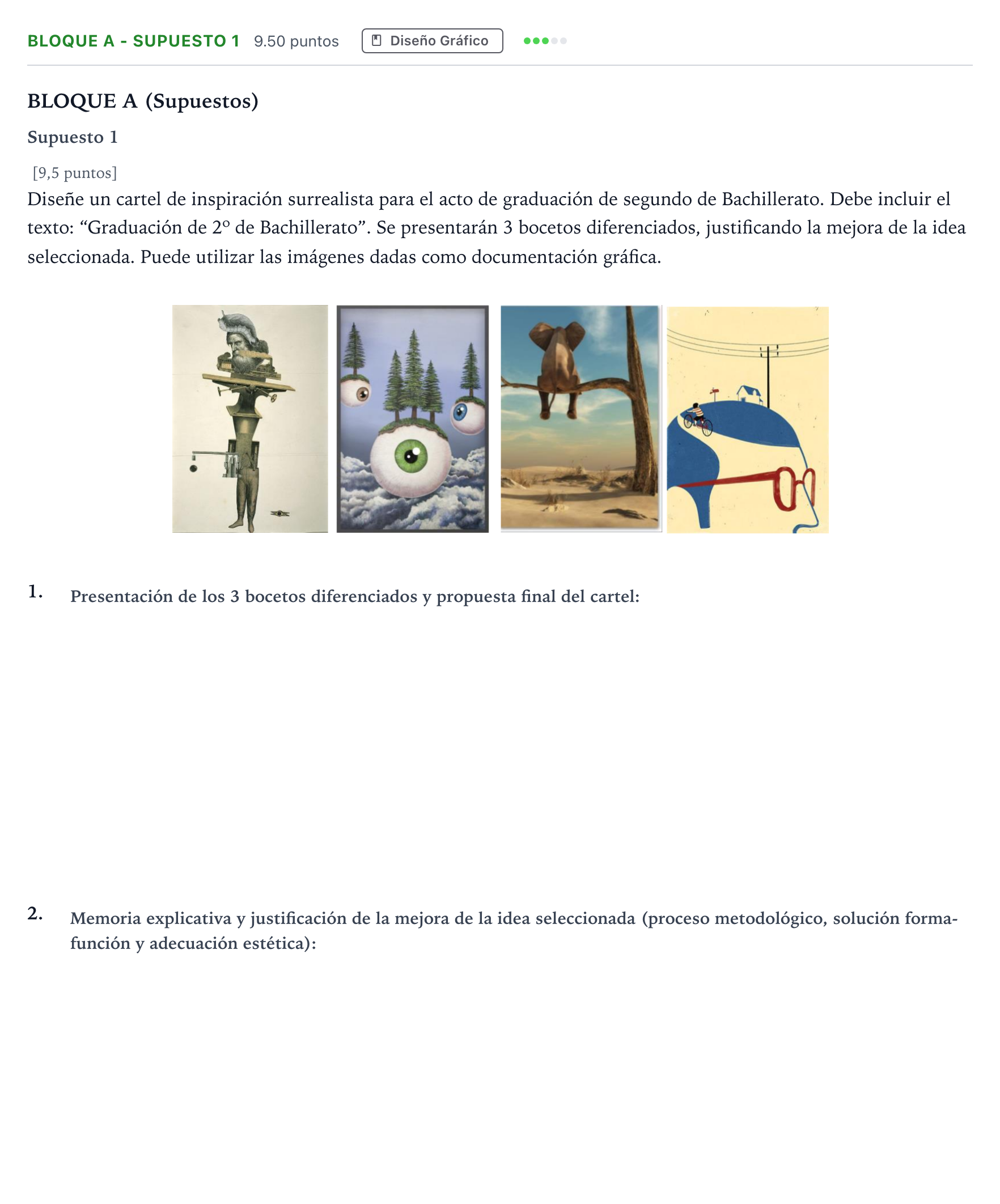 Enunciado: Bloque A - Supuesto 1 · Diseño PAU Andalucía Ordinaria Reserva 2022