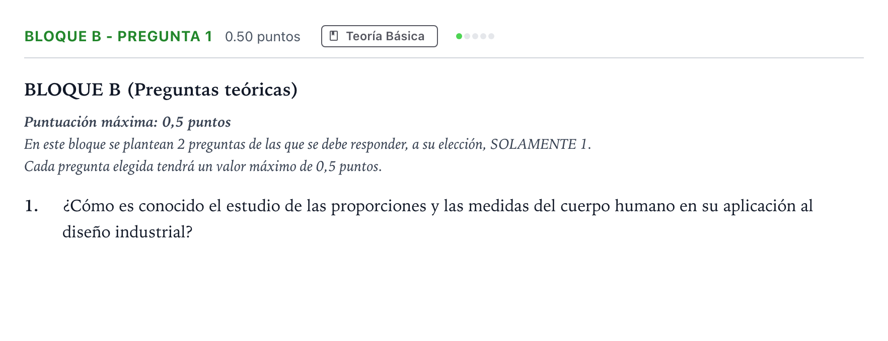 Enunciado: Bloque B - Pregunta 1 · Diseño PAU Andalucía Ordinaria Suplente 2022